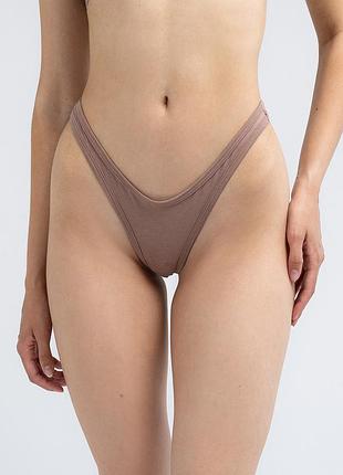Жіночі труси-стрінги з бавовни giulia crema soul 2117/60 l brown-mokko