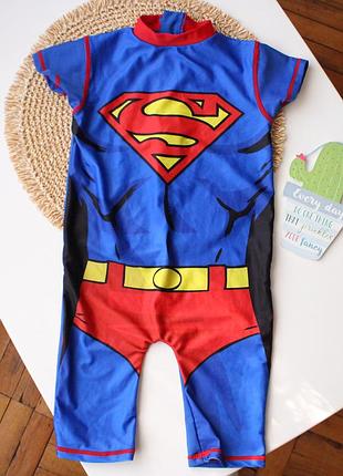 Яскравий сонцезахисний купальний костюм з  superman 2-3 роки