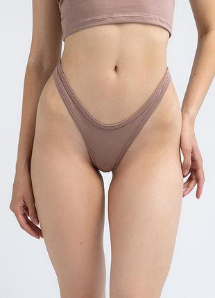 Жіночі бавовняні труси-бразиліана giulia crema soul 2242/60 s brown-mokko, бразиліана із середньою посадкою