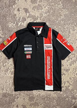 Honda yuasa team polo t-shirt 00's racing style вінтажна футболка поло гонки, гоночна