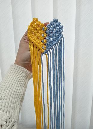 Брошка серденько в техніці макраме