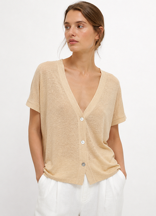 Massimo dutti лляна блуза легкий кардиган