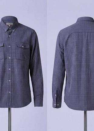 Рубашка river island мелкая синяя белая, regular fit, мужской размер l, оригинал #даря