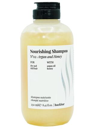 Шампунь для сухого та пошкодженного волосся farmavita backbar nourishing shampoo №02 argan &amp; honey - 250 мл