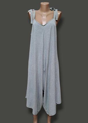 Жіночій вільний брючний комбінезон в смужку