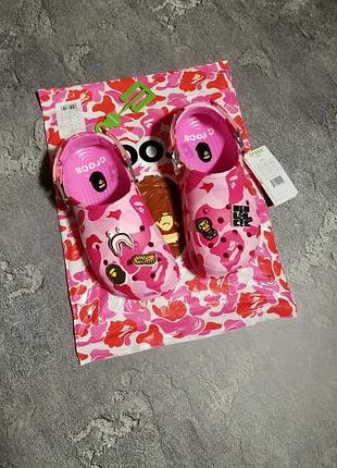 😍 crocs bape pink 🌸 стильні крокси преміальної якості | розміри 38–40 | зручна посадка, яскравий дизайн, усі бірки, відмінна якість 🔥