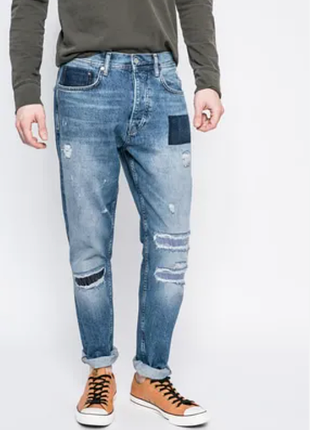 Джинси чоловічі світлі з потертостями pepe jeans london distressed