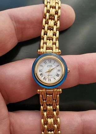 Anne klein кварцевые позолоченные часы с браслетом