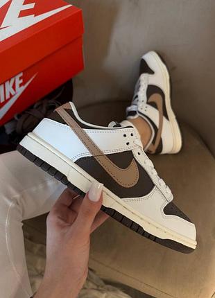Стильные женские кроссовки nike dunk low next nature white&amp;brown