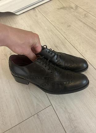 Шкіряні туфлі-броги (оксфорди), made in italy, vero cuoio