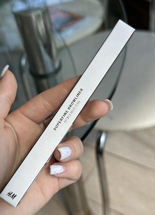 Новий ультратонкий олівець для брів h&m superfine browliner (dark walnut brown)