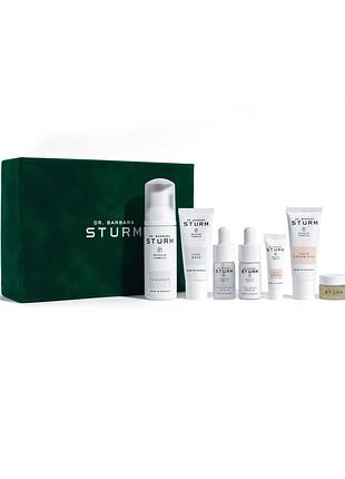 Набор dr. barbara sturm сыворотка hyaluronic serum крем face cream бальзам для губ lip balm умывалька cleanser маска face mask calming serum