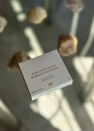 🆕 нові шовковисті рум'яна h&m pure radiance powder blusher (peach sunset, 5g)
