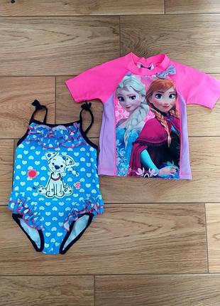 Дитячий купальник сонцезахисний топ disney