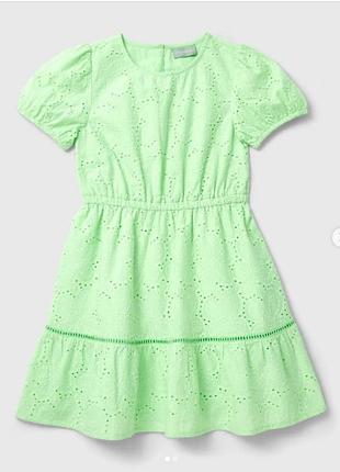 Літня сукня для дівчинки із прошви matalan салатова,13 років