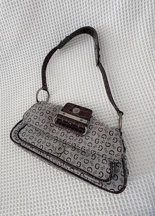 Сумка guess монограмна багет вінтаж