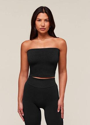 Gymshark everywear warp knit  женский кроп-топ/бондаж без бретелей