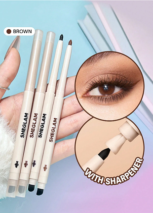 Гелевый карандаш для глаз sheglam gel glide eyeliner pencil - brown (6190)