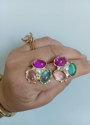 Серьги как ysl в форме бренда цветные кабоны люцит, идеальное состояние бижутерии