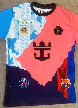 Футбольная футболка месси messi argentina/barcelona/psg/inter miami коллекционная подростковая 152