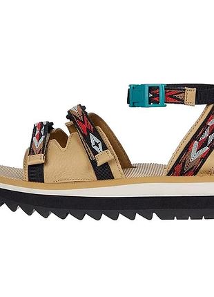 Сандалі шкіряні на платформі teva midform ceres double diamond firey red sandals - women's