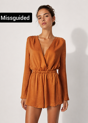 Комбинезон женский атласный шортами от подмышки missguided s