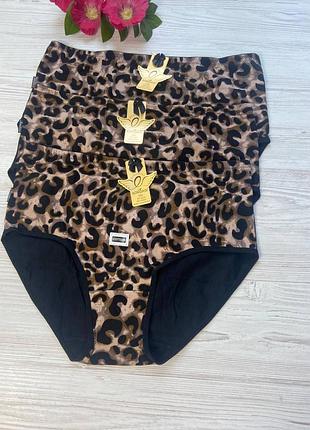 Трусики жіночі з бавовни  леопардовий принт розмір 3xl 4xl 5xl  арт. . 5242🎀