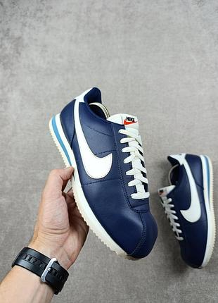 Чоловічі шкіряні кросівки nike cortez midnight navy