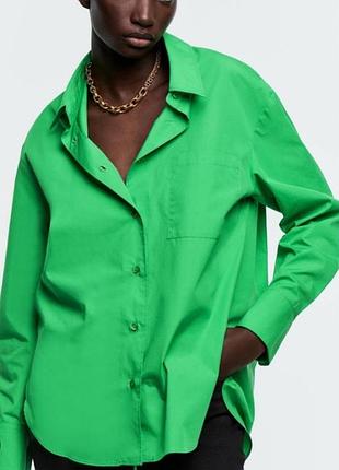 Сорочка жіноча zara,яскрава сорочка з бавовни літня оверсайз zara m