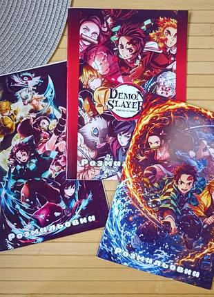Розмальовка клинок що знищує демонів kimetsu no yaiba а5 набір 3 шт (30978)