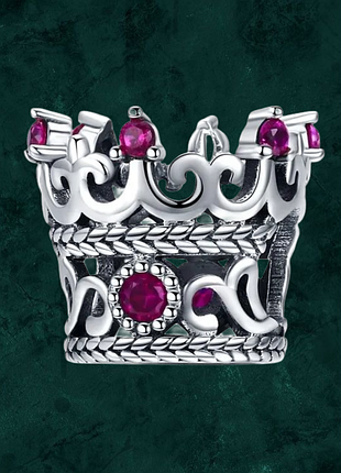 Серебряная бусина шарм "корона"