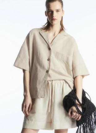 Фірмові льняні шорти cos linen drawstring shorts