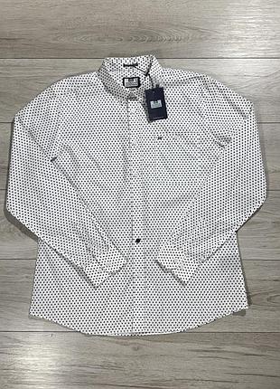 Премиальная мужская рубашка уикенд офендер weekend offender polka dot white, xl, оригинал