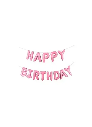 Куля happy birthday рожева (40см висота букви)| 0007-187
