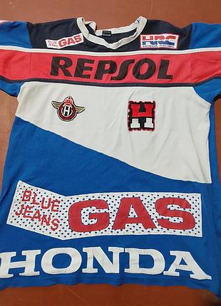 Футболка чоловіча honda repsol team x gas jeans, різнокольорова, розмір m