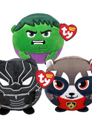 Мягкие игрушки ty marvel супергерои халк и майлз моралес