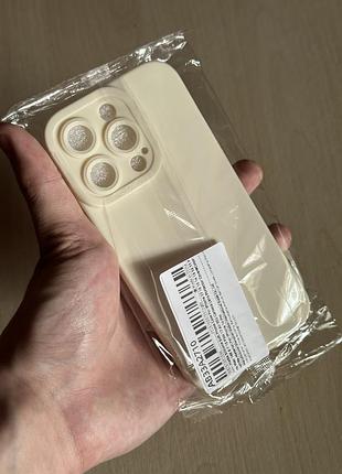 Новий матовий чохол для iphone 14 pro з захистом камер (antique white)
