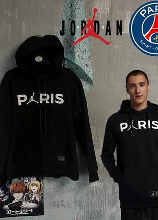 Толстовка черная худи jordan x paris saint-germain (psg) m
