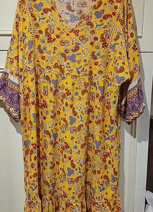 яркое штапельное платье rusttydustty в стиле бохо (р. 3xl)