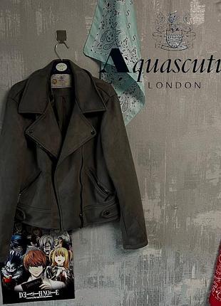 Куртка-косуха серая aquascutum байкерском стиле london m
