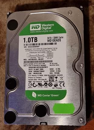 100% hdd 3.5 1 тб wd caviar green 5400 66.6/68.2 жорсткий диск western digital вд wd10eads-00l5b1