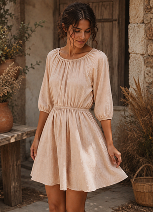 Нежное хлопковое пудровое платье primark в стиле boho