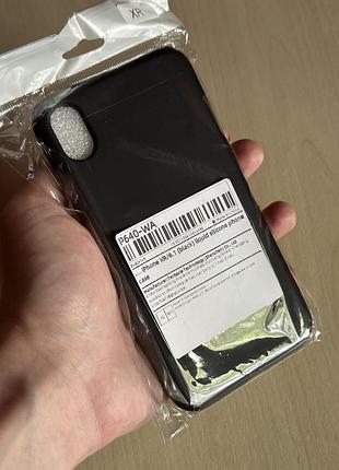 Новий чорний чохол liquid silicone case для iphone xr (6.1")