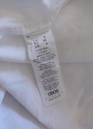 Распродажа! платье белое хлопковое asos р.8 6