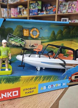 Игровой набор otamanko автотуризм яхта со светом звуком и набором для рыбалки