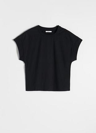Zara чорна укорочена широка футболка m розмір