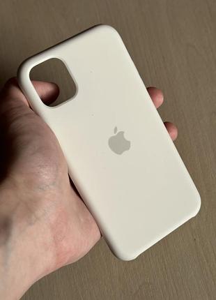 Силіконовий чохол apple silicone case для iphone 11 — білий (white)