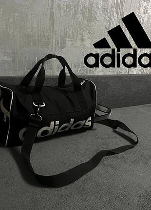Сумка спортивная adidas черная через плече тканевая xs