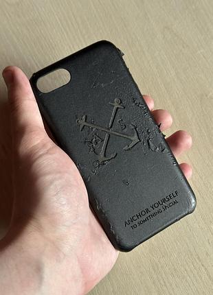 Чохол-накладка з принтом "anchor yourself" для iphone 7 / 8 / se — чорний (під кастомізацію / з дефектом)