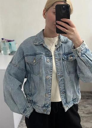 Джинсовка джинсова куртка оверсайз pull&bear